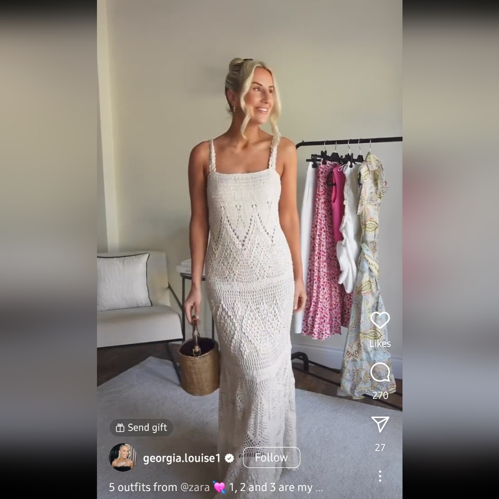 BNWT! ZARA sequin crochet long dress
